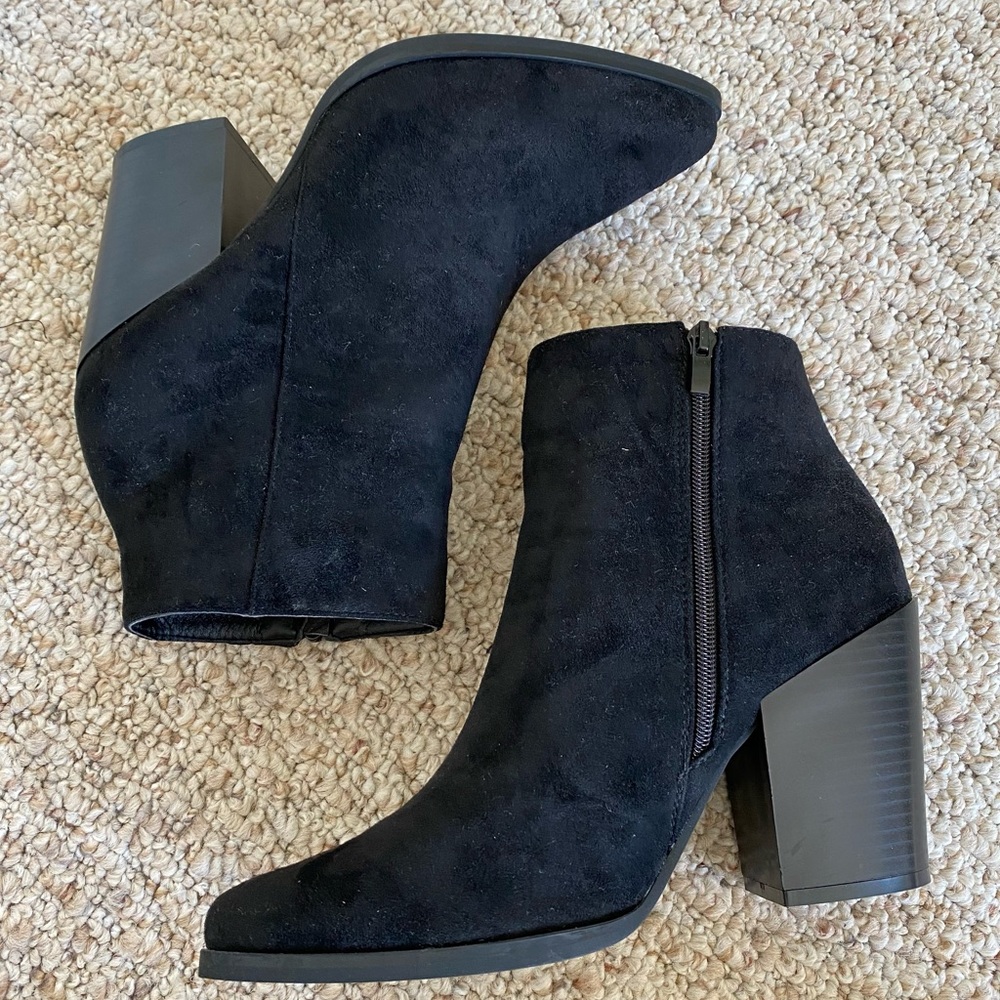 NEW // Black Suede Booties